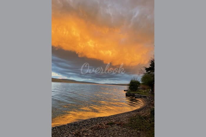 Overlook Cottage Vibrant Sunset on the Beach of Seneca Lake, NY